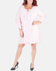 NY Collection Women's Plus Long Sleeve High Low Dress Pink Size 1X - thumbnail