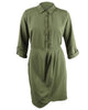 Love Squared Women's Trendy Plus Size Cascade Wrap Shirtdress Green Size 1X - thumbnail