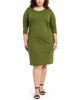NY Collection Women's Plus Size Ruched Dress Green Size 2X - thumbnail