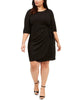 Robbie Bee Women's Plus Size Glitter Knit Sarong Dress Black Size 2X - thumbnail