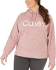 Calvin Klein Women's Performance Plus Animal-Print Hooded Sweatshirt Bright Pink Size 1X - thumbnail