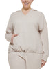 Calvin Klein Women's Performance Plus Hooded T-Shirt Beige Size 2X - thumbnail