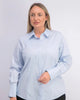 Calvin Klein Women's Plus Size Cotton Collared Shirt Blue Size 14W - thumbnail