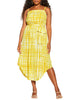 Phoebe Checkered Midi Dress - thumbnail