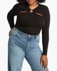 Trini Ring Cutout Long Sleeve Top - thumbnail