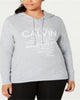 Calvin Klein Women's Performance Plus Logo Hoodie T-Shirt Grey Size 1X - thumbnail