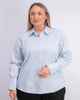 Calvin Klein Women's Plus Size Cotton Collared Shirt Blue Size 20W - thumbnail