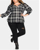 City Chic Women's Trendy Plus Plaid Shirt Black Size S - thumbnail