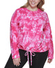 DKNY Women's Plus Terry Pullover Sweatshirt Pink Size 3X - thumbnail