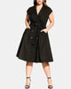 City Chic Women's Trendy Plus Lafayette Belted Shirtdress Green Size 24W - thumbnail