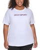 DKNY Women's Sport Plus Cotton Logo T-Shirt White Size 2X - thumbnail