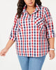 Tommy Hilfiger Women's Plus Size Galleon Gingham Button-Up Shirt Red Size 0X - thumbnail
