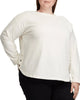 Ralph Lauren Women's Plus Button Trim Boatneck Shirt White Size 3XL - thumbnail