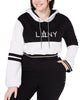 La La Anthony Women's Plus Logo Colorblock Sweatshirt Black Size 3XL - thumbnail