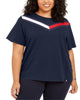 Tommy Hilfiger Women's Plus Colorblocked T-Shirt Blue Size 1X - thumbnail