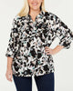 Tommy Hilfiger Women's Plus Floral Print Utility Shirt White Size 0X - thumbnail