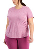 ID Ideology Women's Plus Crewneck T-Shirt Purple Size 3X - thumbnail