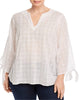 Michael Kors Women's Plus Cotton Tie Sleeve Shirt White Size 1X - thumbnail