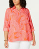 Tommy Hilfiger Women's Plus Paisley Print Shirt Red Size 0X - thumbnail