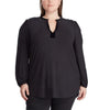 Ralph Lauren Women's Plus V Neck Shirt Black Size 2X - thumbnail