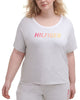 Tommy Hilfiger Women's Sport Plus Ombre Logo T-Shirt Gray Size 2X - thumbnail