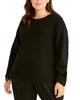 Rachel Roy Women's Trendy Plus Size Liya Drawstring-Sleeve Sweatshirt Black Size 1X - thumbnail
