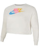 Nike Women's Plus Size Sportswear Fleece Crewneck Sweatshirt White Size 3X - thumbnail
