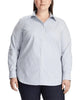Ralph Lauren Women's Plus Stripe Print No Iron Shirt White Size 2XL - thumbnail