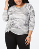Love Tribe Women's Trendy Plus Size Camo-Print Sweatshirt Gray Size Extra Large - thumbnail
