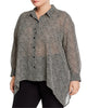 Michael Kors Women's Plus Cheetah Print Shark Bite Shirt White Size 2X - thumbnail