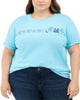 Mighty Fine Women's Trendy Plus Cotton Frozen Boyfriend T-Shirt Blue Size 3X - thumbnail