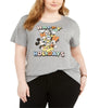 Modern Lux Trendy Plus Size Happy Disney Crew Graphic T-Shirt Grey Size 2X - thumbnail