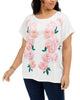 Tommy Hilfiger Women's Plus Size Floral-Print T-Shirt White Size 0X - thumbnail