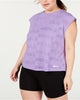 Nike Women's Plus Air Logo Print T-Shirt Purple Size X-Large - thumbnail
