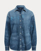 Lauren Ralph Lauren Women's Plus Paint Splatter Print Shirt Blue Size 3X - thumbnail