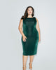 Open Back Green Velvet Dress - thumbnail