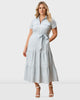 Seersucker Stripe Cotton Ruched Tier Shirt Dress - thumbnail