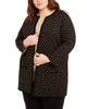 Anne Klein Women's Plus Metallic Polka-Dot Cardigan Sweater Black Size 0X - thumbnail