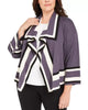 Anne Klein Women's Plus Size Colorblocked Cardigan Sweater Grey Size 0X - thumbnail