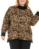 Calvin Klein Women's Plus Animal Print Pullover Sweater Yellow Size 0X - thumbnail