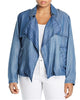 Bagatelle Plus Chambray Open Front Jacket Blue Size 2XL - thumbnail