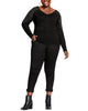 City Chic Women's Trendy Plus Size Dream Shoulder Sweater Black Size 20 - thumbnail