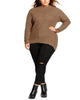 City Chic Women's Trendy Plus Striking Sweater Brown Size 16W - thumbnail