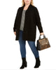 Michael Kors Women's Plus Tinsel Stripe Long Cardigan Sweater Black Size 0X - thumbnail