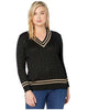 Ralph Lauren Women's Plus Metallic Cricket Sweater Black Size 2X - thumbnail
