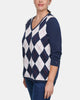 Tommy Hilfiger Women's Plus Size Ivy Cotton Argyle Sweater Blue Size 1X - thumbnail
