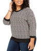 Tommy Hilfiger Women's Plus Plaid Sweater Black Size -2XL - thumbnail