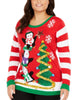 Planet Gold Women's Trendy Plus Embellished Holiday Penguins Sweater Red Size 2X - thumbnail