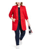 Tommy Hilfiger Womens Plus Double-Breasted MIDI Military Jacket Red Size 2X - thumbnail