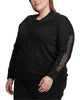 Ralph Lauren Women's Plus Lace Trim Fleece Jacket Black Size 3X - thumbnail